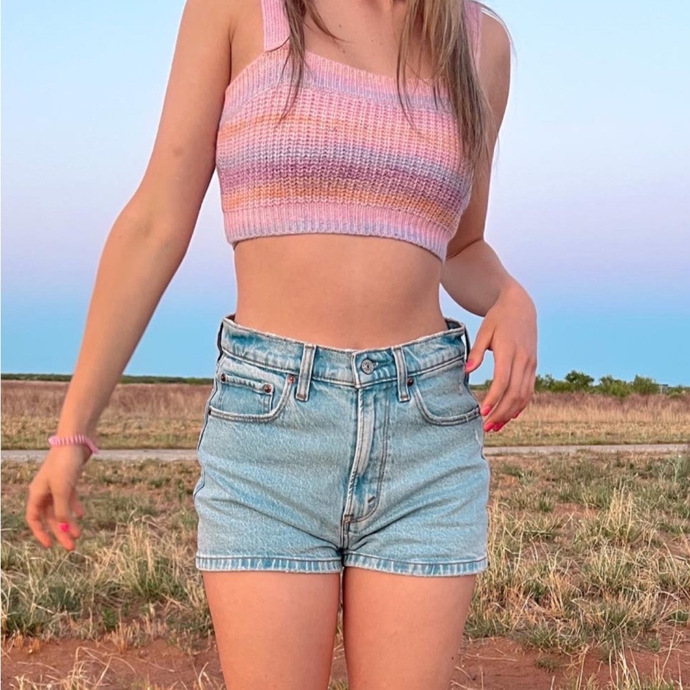 Multicolor Knit Cropped Tank
